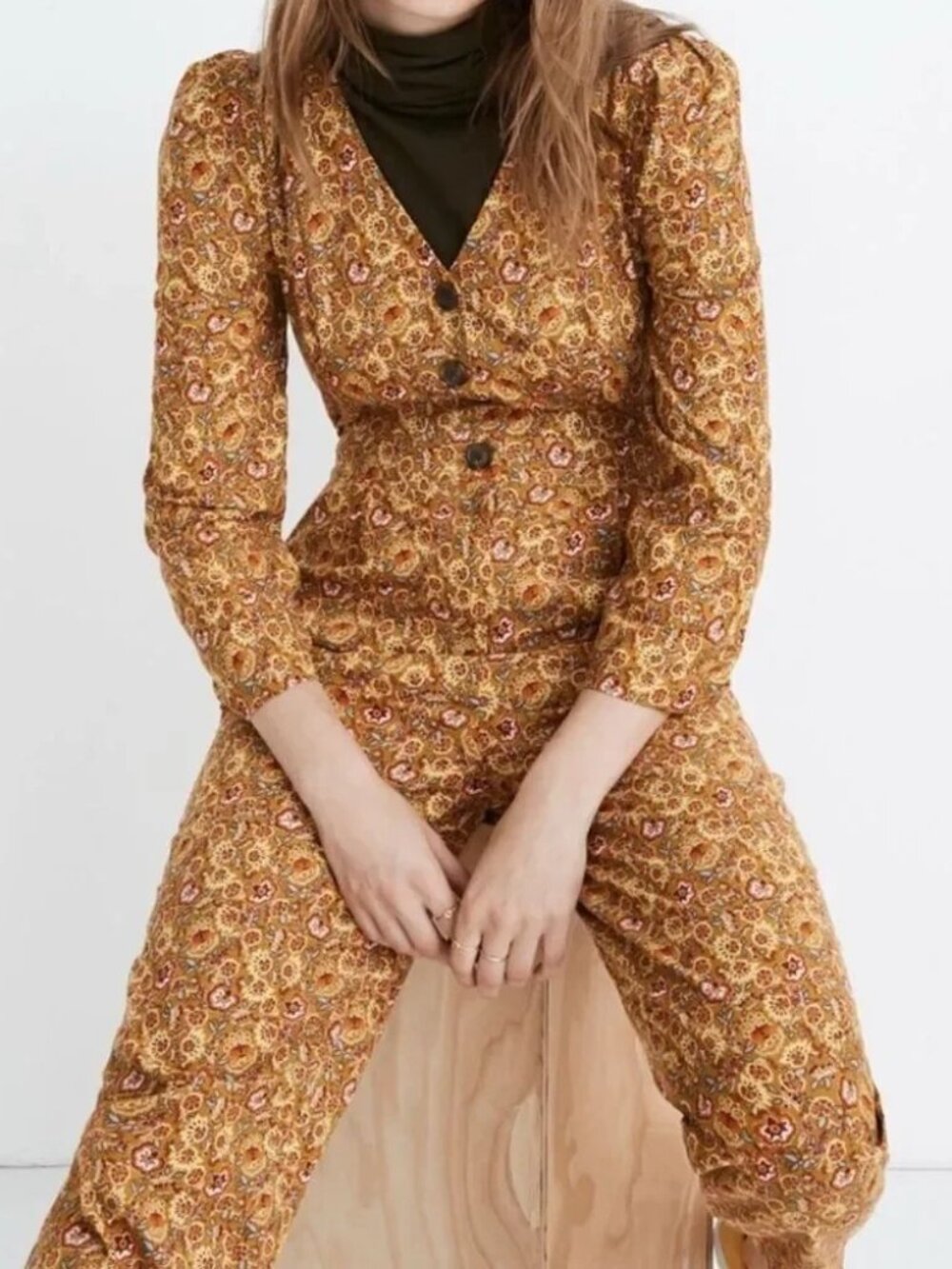 Madewell puff sleeve jumpsuit - Picture 1 of 2